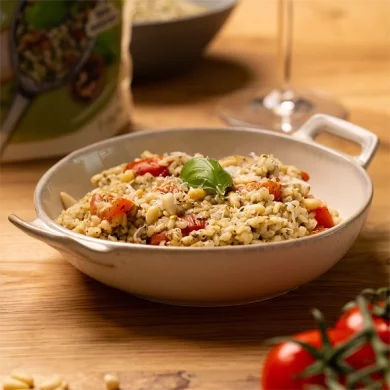 Risotto au basilic et aux noix