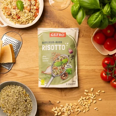Risotto au basilic et aux noix