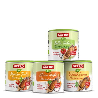 Lot de 4 doses de différentes épices mélangées BIO